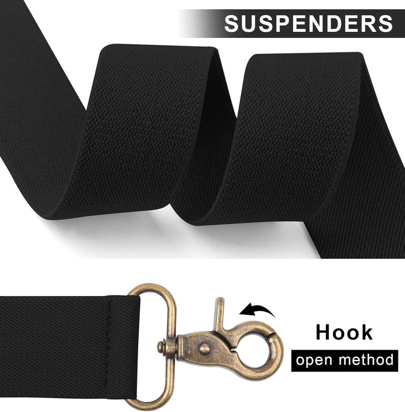 Fasker Suspenders for Men Heavy Duty 1.4 Inch Adjustable Elastic Straps X-Back Mens Suspenders - Image 5